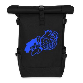 2 Lustige Affen Gesichter Zwei Freunde Crew Team - Rolltop Rucksack - Schwarz - Vorne