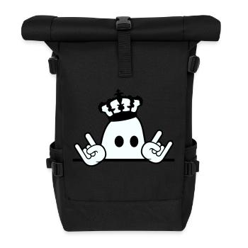 Mignon Métal Halloween Fantôme Roi Couronne Fantôme - Sac à dos roll top - noir - Devant