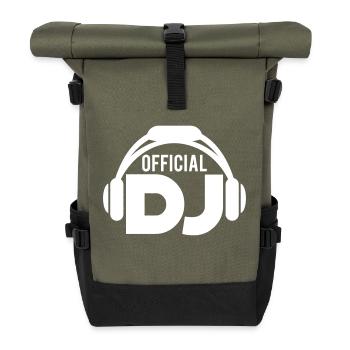 Casque DJ officiel Musique Fête Célébrations Texte Logo - Sac à dos roll top - olive/noir - Devant