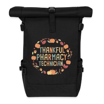 Pharmacy technician Thanksgiving - Roll Top Backpack - black - Front