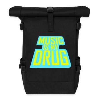 Music is my Drug Medicine Saying Music Drug Party - Roll Top Backpack - black - Front