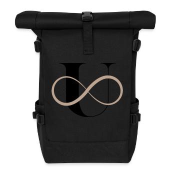 Lettre u infinie - Sac à dos roll top - noir - Devant