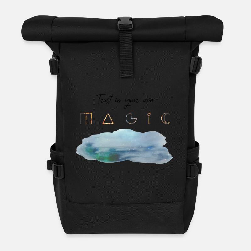 Trust in your own Magic Schriftzug witchy Wolke - Rolltop Rucksack - Schwarz