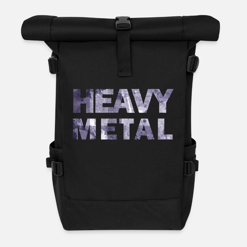 HEAVY METAL Schrift - Rolltop Rucksack - Schwarz