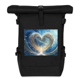 Herz aus Wasser und Licht - Rolltop Rucksack - Schwarz - Vorne