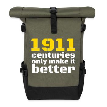 1911 Zubehör 1911 .45 ACP Sportschießen IPSC - Rolltop Rucksack - Olive/Schwarz - Vorne
