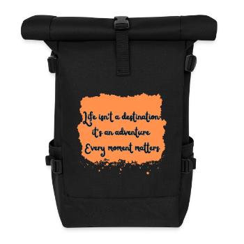 Live fully - Roll Top Backpack - black - Front
