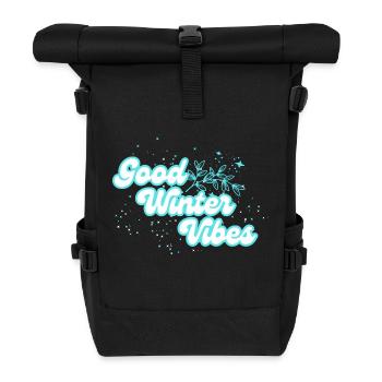 Winter Vibes - Rolltop Rucksack - Schwarz - Vorne
