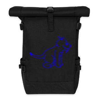Evil Wild Cat Saber-toothed Tiger Long Teeth Tiger - Roll Top Backpack - black - Front