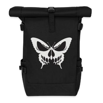 Totenkopf Schmetterling - Rolltop Rucksack - Schwarz - Vorne
