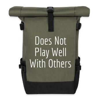 Does Not Play Well With Others - Sac à dos roll top - olive/noir - Devant