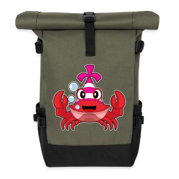 Krabbe Geburtstag Partyhut - Rolltop Rucksack - Olive/Schwarz - Vorne
