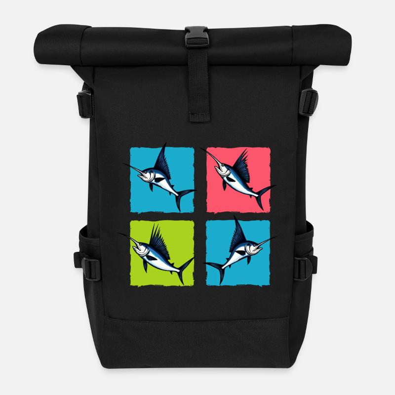Schwertfisch - Rolltop Rucksack - Schwarz