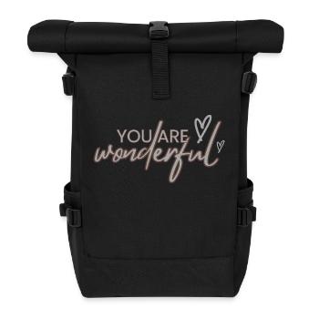 You are wonderful - Roll Top Backpack - black - Front