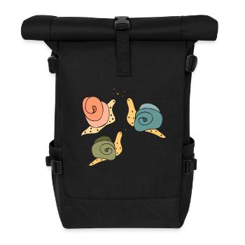 Schnecken - Rolltop Rucksack - Schwarz - Vorne