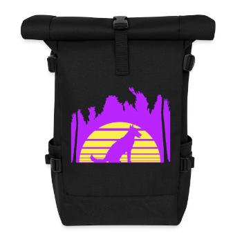 Dog Beach Holiday Sun Sea Palm Trees Holiday Beautiful - Roll Top Backpack - black - Front