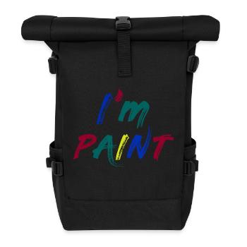 I'M PAINT - I Love to Finger Paint – Finger Paints - Roll Top Backpack - black - Front