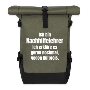 Nachhilfelehrer - Rolltop Rucksack - Olive/Schwarz - Vorne