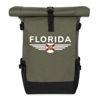 Florida Fan T-Shirt – Sun & Beach - Roll Top Backpack - olive/black - Front