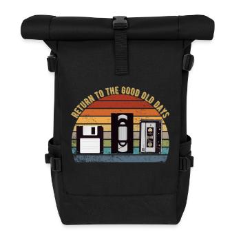 Nostalgia of the 90s - Roll Top Backpack - black - Front
