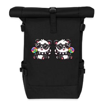 Panda Lollipop 2 - Roll Top Backpack - black - Front