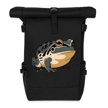 Unique Frog Illustration - Roll Top Backpack - black - Front