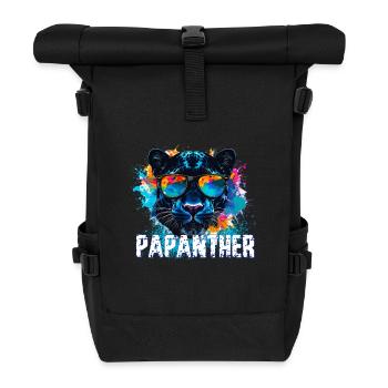 Panthère avec lunettes de soleil, illustration, graffiti - Sac à dos roll top - noir - Devant