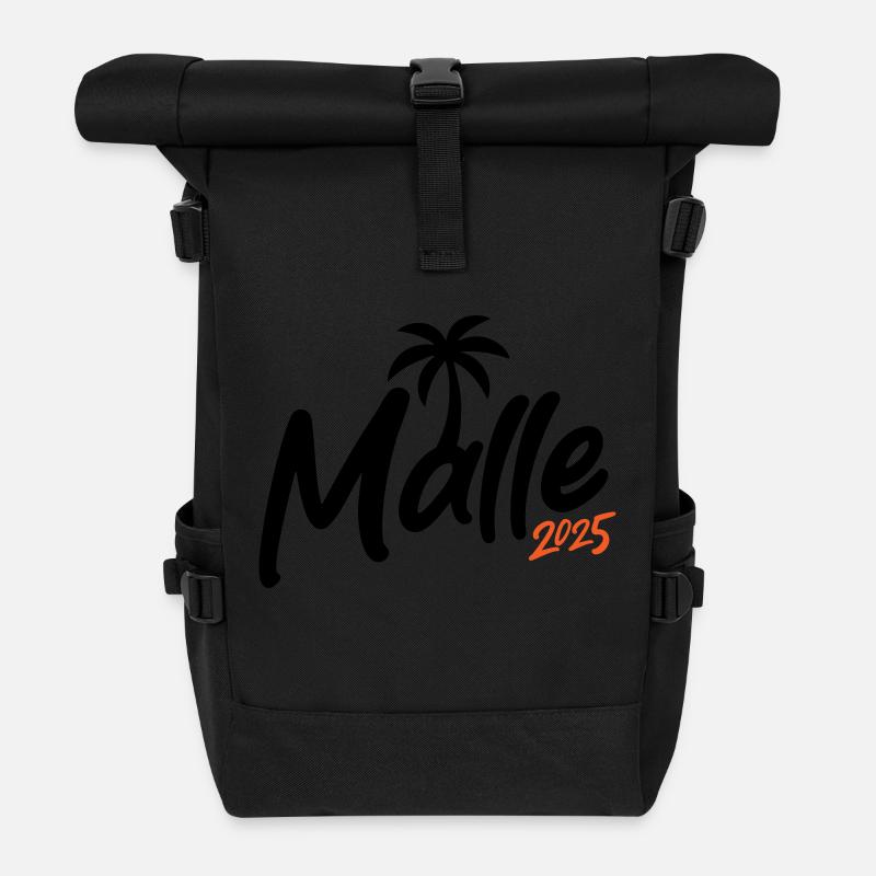 Malle 2025 palme - Rolltop Rucksack - Schwarz