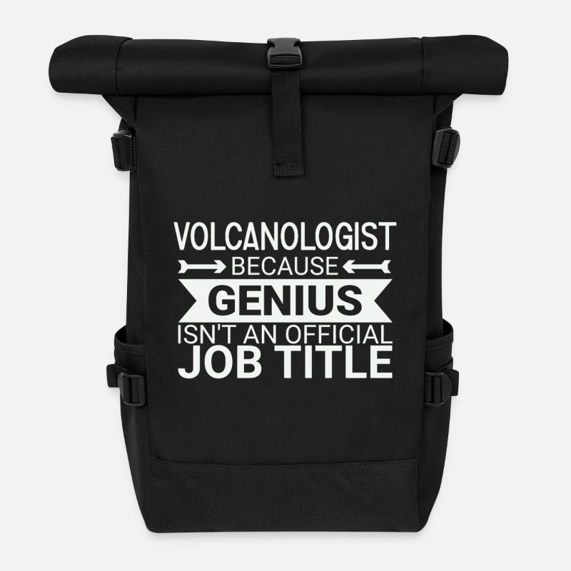 Volcanologist Genius Volcanology - Roll Top Backpack - black