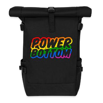 Power Bottom Shirt - Rolltop Rucksack - Schwarz - Vorne