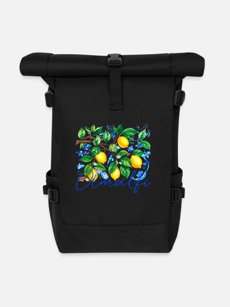 amalfi, zitronen, porzellan,keramik,zitrone - Rolltop Rucksack - Schwarz