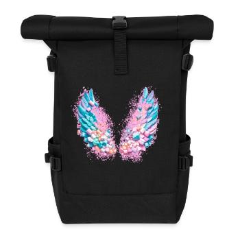 engelsflügel,marshmallows,bunte flügel,graffiti - Rolltop Rucksack - Schwarz - Vorne