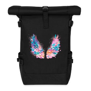 engelsflügel,marshmallows,bunte flügel,graffiti - Rolltop Rucksack - Schwarz - Vorne