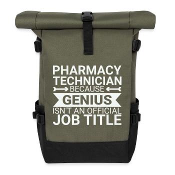 Pharmacy technician Genius - Rolltop Rucksack - Olive/Schwarz - Vorne