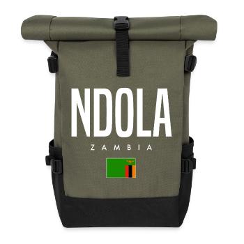 Ndola, Zambia - Roll Top Backpack - olive/black - Front