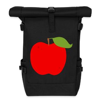 Lebendiger roter Apfel Illustration - Rolltop Rucksack - Schwarz - Vorne