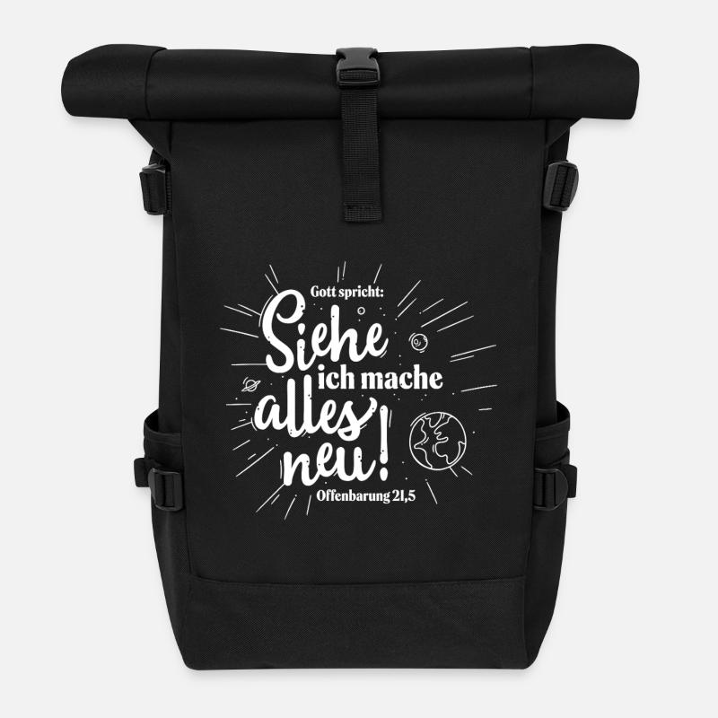 Gott spricht: Siehe ich mache alles neu - Rolltop Rucksack - Schwarz