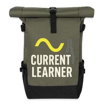 Apprenti électricien, étudiant dans le métier d’électricien - Sac à dos roll top - olive/noir - Devant