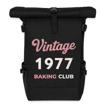 Millésime 1977 – Année de naissance rétro du Baking Club - Sac à dos roll top - noir - Devant