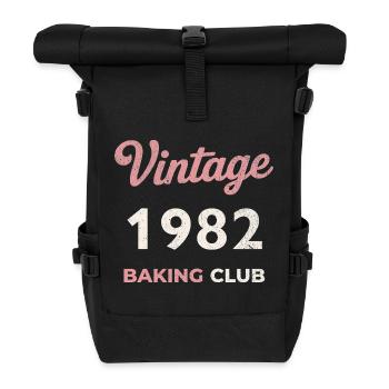 Vintage 1982 – Baking Club Retro Geburtsjahr - Rolltop Rucksack - Schwarz - Vorne