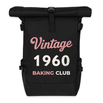 Vintage 1960 – Baking Club Retro Geburtsjahr - Rolltop Rucksack - Schwarz - Vorne