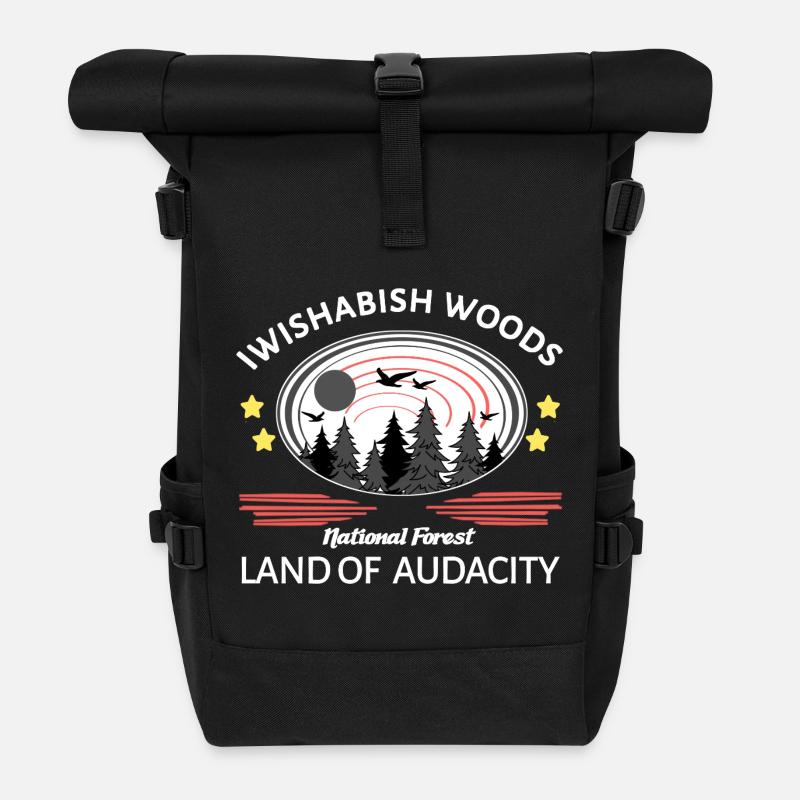 Iwishabish woods - Rolltop Rucksack - Schwarz