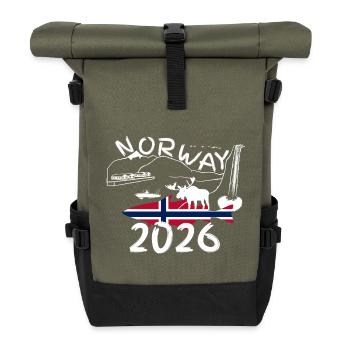 Norway 2026 Pollack with Mountains and Moose Fishing - Roll Top Backpack - olive/black - Front