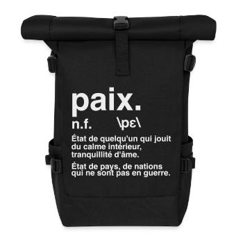 Paix Définition Style Dictionnaire - Sac à dos roll top - noir - Devant