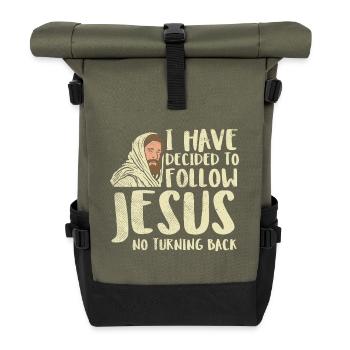 J’ai décidé de suivre le dessein chrétien de Jésus - Sac à dos roll top - olive/noir - Devant