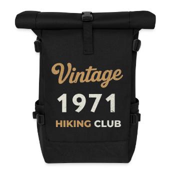 Vintage 1971 – Sailing Club Retro Geburtsjahr - Rolltop Rucksack - Schwarz - Vorne