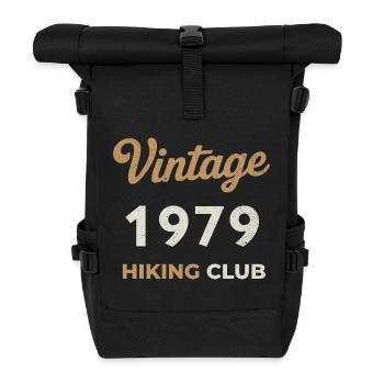 Vintage 1979 – Sailing Club Retro Geburtsjahr - Rolltop Rucksack - Schwarz - Vorne