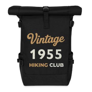 Vintage 1955 – Sailing Club Retro Geburtsjahr - Rolltop Rucksack - Schwarz - Vorne