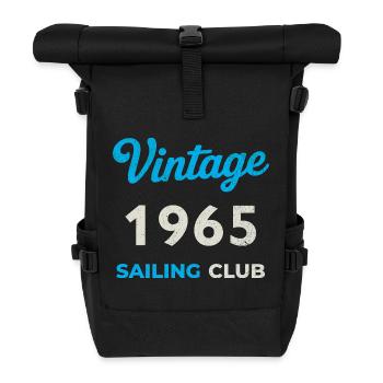 Vintage 1965 – Sailing Club Retro Geburtsjahr - Rolltop Rucksack - Schwarz - Vorne