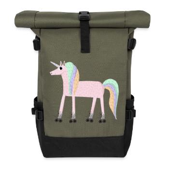 Unicorn_rollerSKate - Rolltop Rucksack - Olive/Schwarz - Vorne